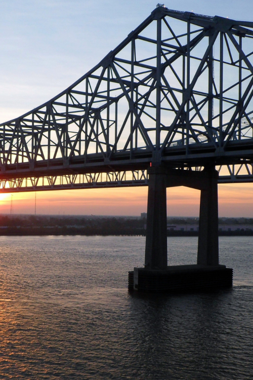 A bridge at sunset