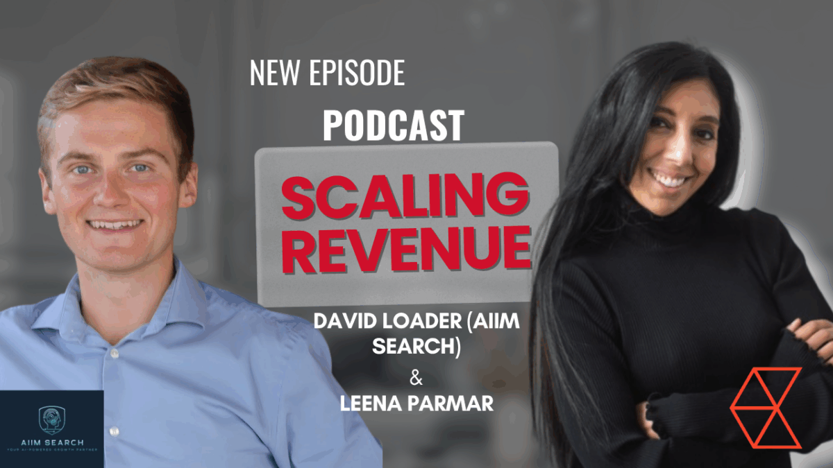 A image of Leena and David promoting the podcast