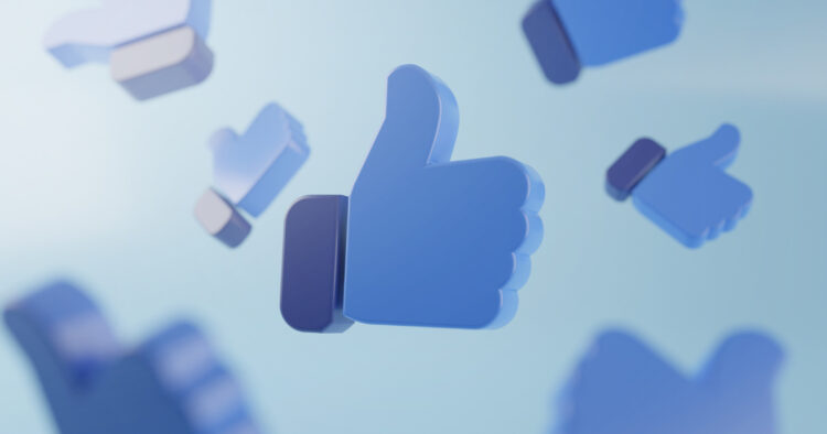 Blue 3D thumbs-up icons representing social media engagement and skill endorsements on LinkedIn.